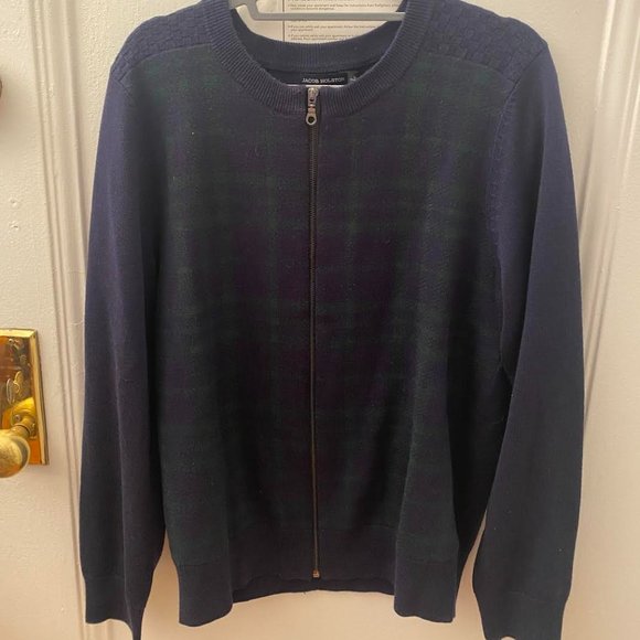 Jacob Holston Argyle Zip-up Sweater - Picture 1 of 2
